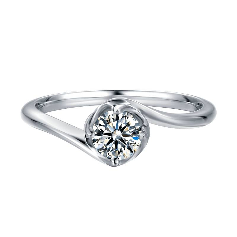 Baikalla Baikalla™ "Marie" Sterling Silver Moissanite 4 Prong Promise Ring