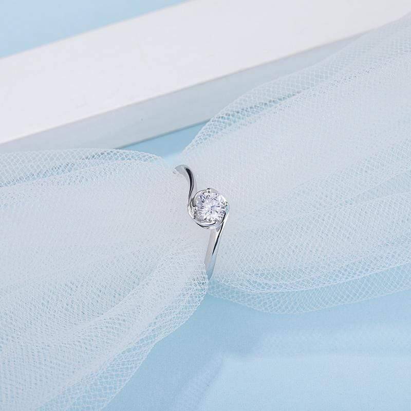 Baikalla Baikalla™ &quot;Marie&quot; Sterling Silver Moissanite 4 Prong Promise Ring