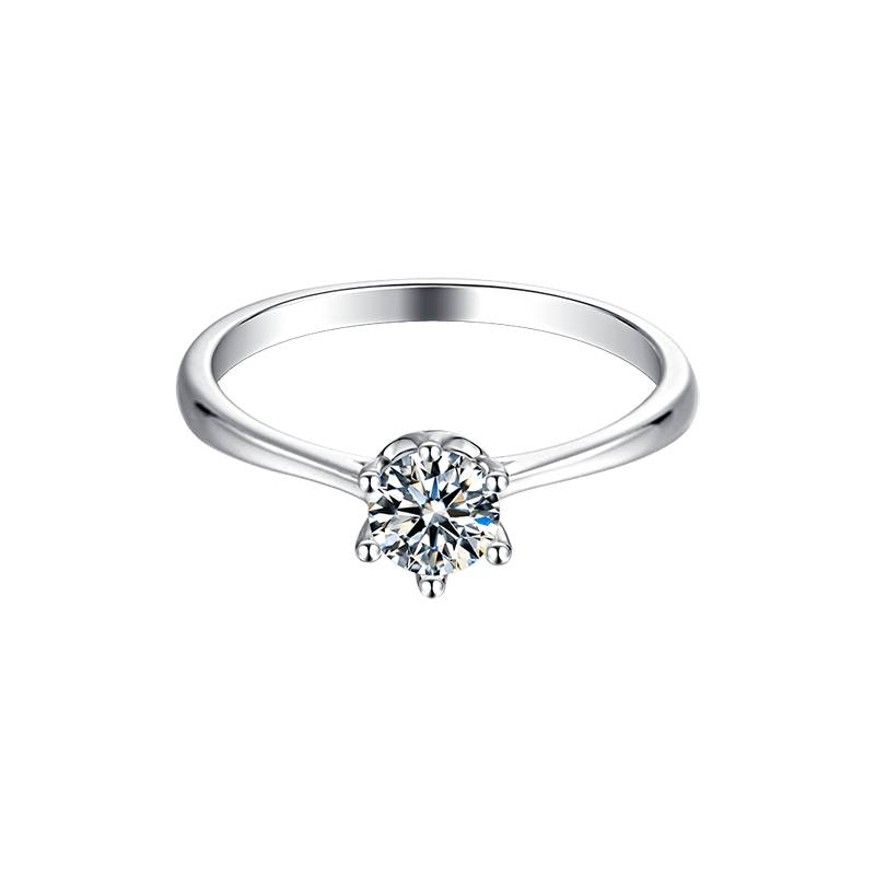 Baikalla Baikalla™ &quot;Zoey&quot; Sterling Silver Moissanite 6 Prong Promise Ring