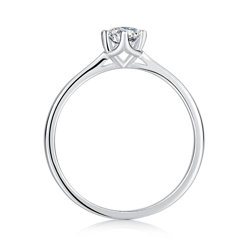 Baikalla Baikalla™ "Zoey" Sterling Silver Moissanite 6 Prong Promise Ring