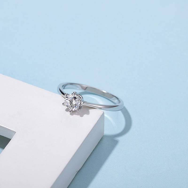 Baikalla Baikalla™ "Zoey" Sterling Silver Moissanite 6 Prong Promise Ring