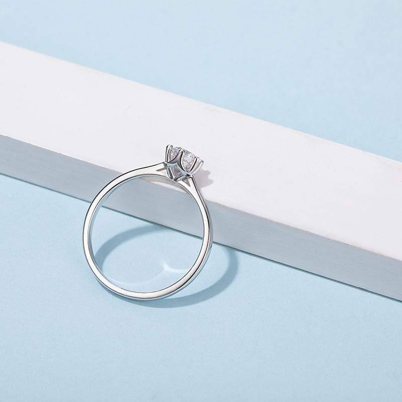 Baikalla Baikalla™ &quot;Zoey&quot; Sterling Silver Moissanite 6 Prong Promise Ring