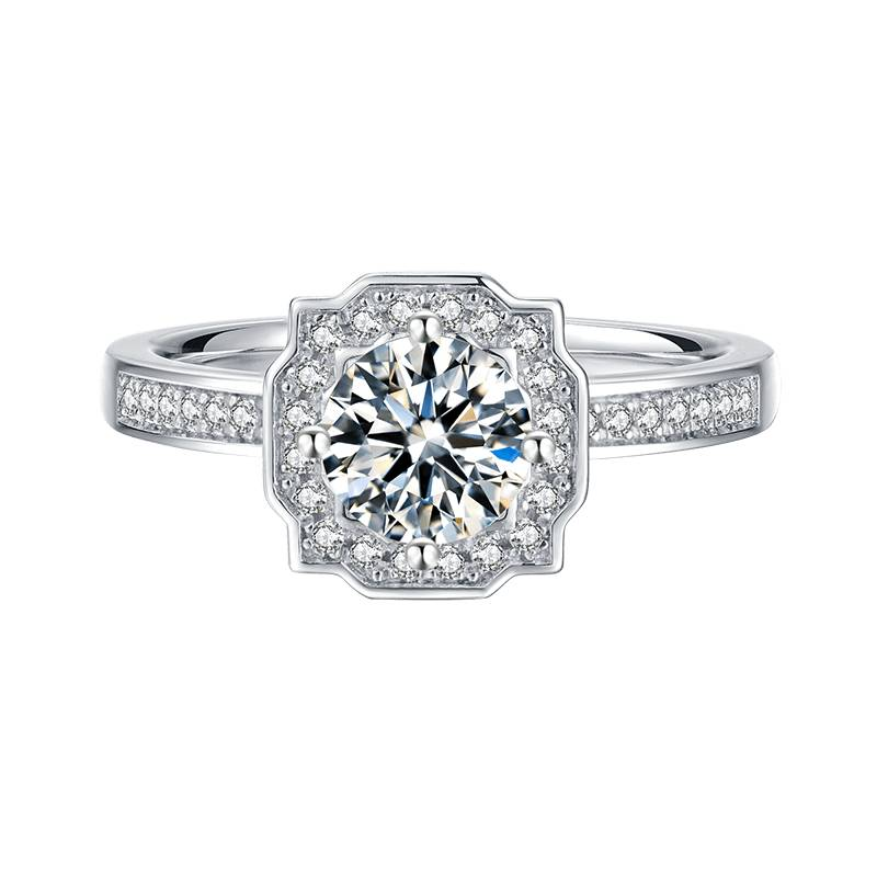 Baikalla Baikalla™ &quot;Annie&quot; Sterling Silver Moissanite 6 Prong Promise Ring