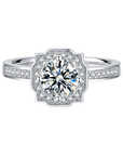 Baikalla Baikalla™ "Annie" Sterling Silver Moissanite 6 Prong Promise Ring