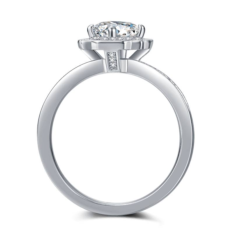 Baikalla Baikalla™ "Annie" Sterling Silver Moissanite 6 Prong Promise Ring