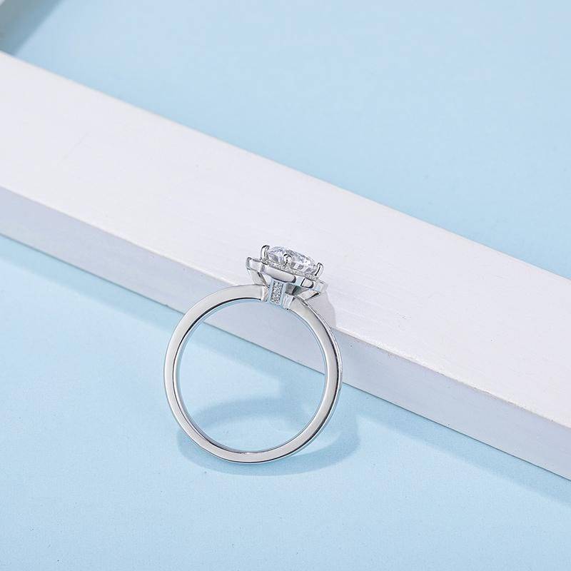 Baikalla Baikalla™ "Annie" Sterling Silver Moissanite 6 Prong Promise Ring