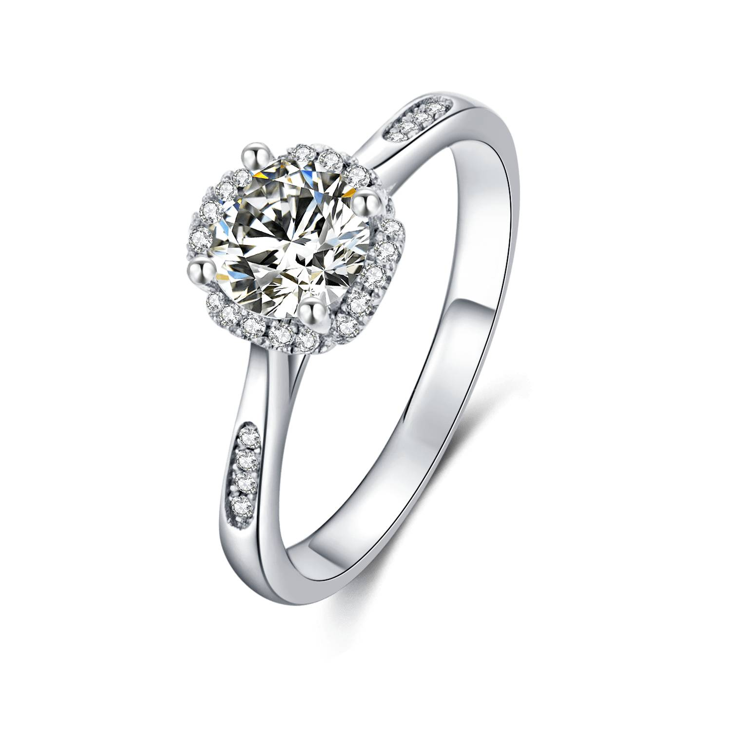 Baikalla 4 Baikalla™ "Annie" Sterling Silver Moissanite 6 Prong Promise Ring