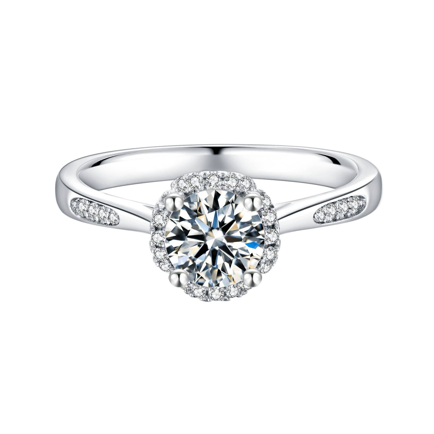 Baikalla Baikalla™ &quot;Annie&quot; Sterling Silver Moissanite 6 Prong Promise Ring