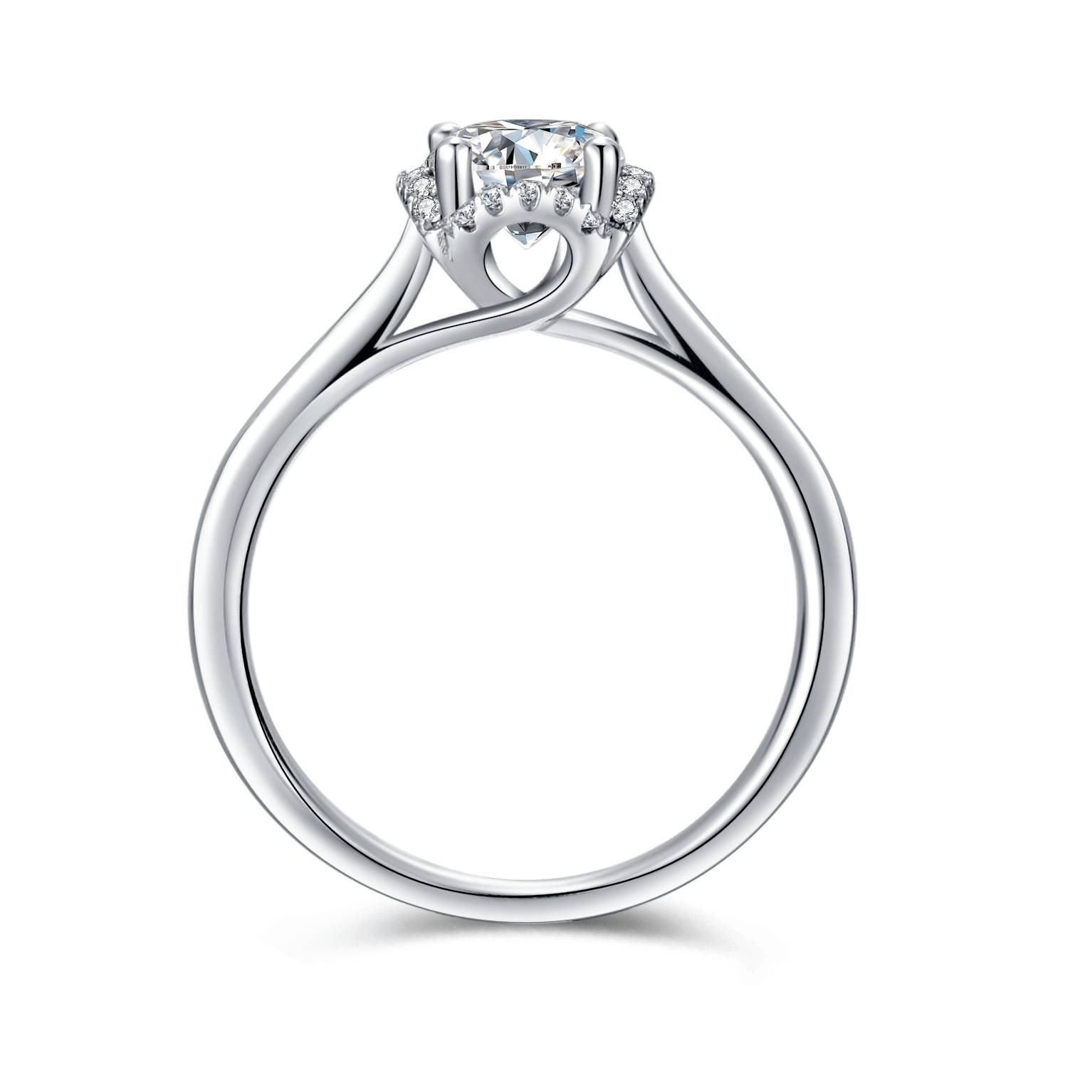 Baikalla Baikalla™ "Annie" Sterling Silver Moissanite 6 Prong Promise Ring