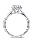 Baikalla Baikalla™ "Annie" Sterling Silver Moissanite 6 Prong Promise Ring