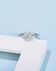 Baikalla Baikalla™ "Annie" Sterling Silver Moissanite 6 Prong Promise Ring