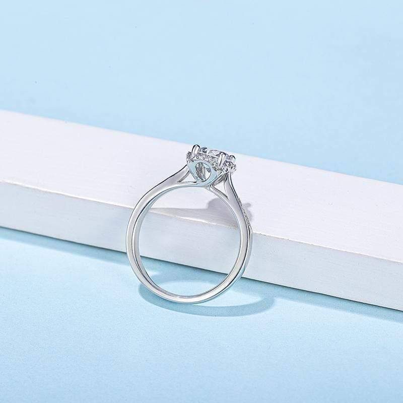 Baikalla Baikalla™ "Annie" Sterling Silver Moissanite 6 Prong Promise Ring