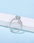 Baikalla Baikalla™ "Annie" Sterling Silver Moissanite 6 Prong Promise Ring