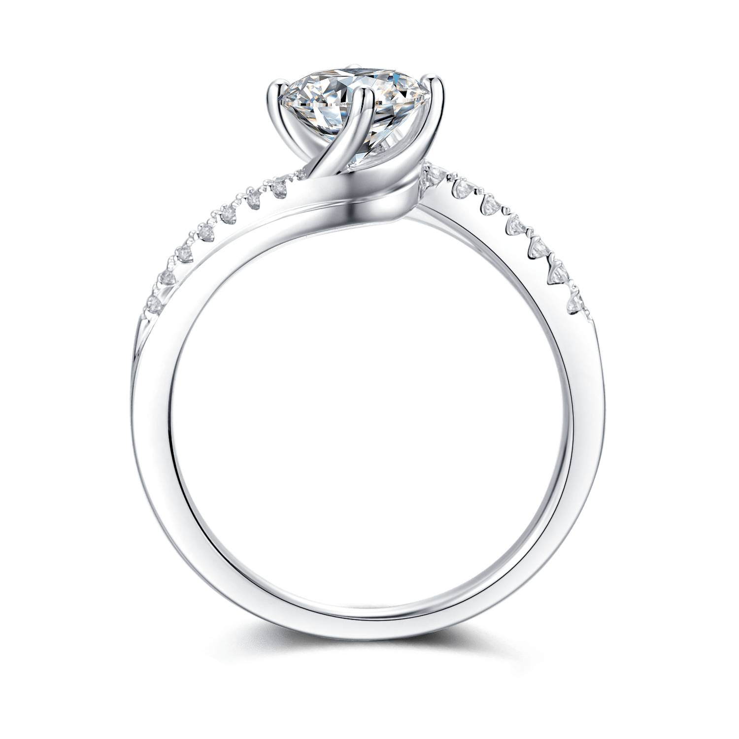 Baikalla Baikalla™ "Annie" Sterling Silver Moissanite 6 Prong Promise Ring