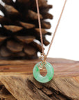 Baikalla Jewelry 18k Gold Jadeite Necklace Baikalla™ "Good Luck Birdie" 18k Rose Gold Genuine Burmese Jadeite Lucky Pendant Necklace With AA Ruby & Diamond