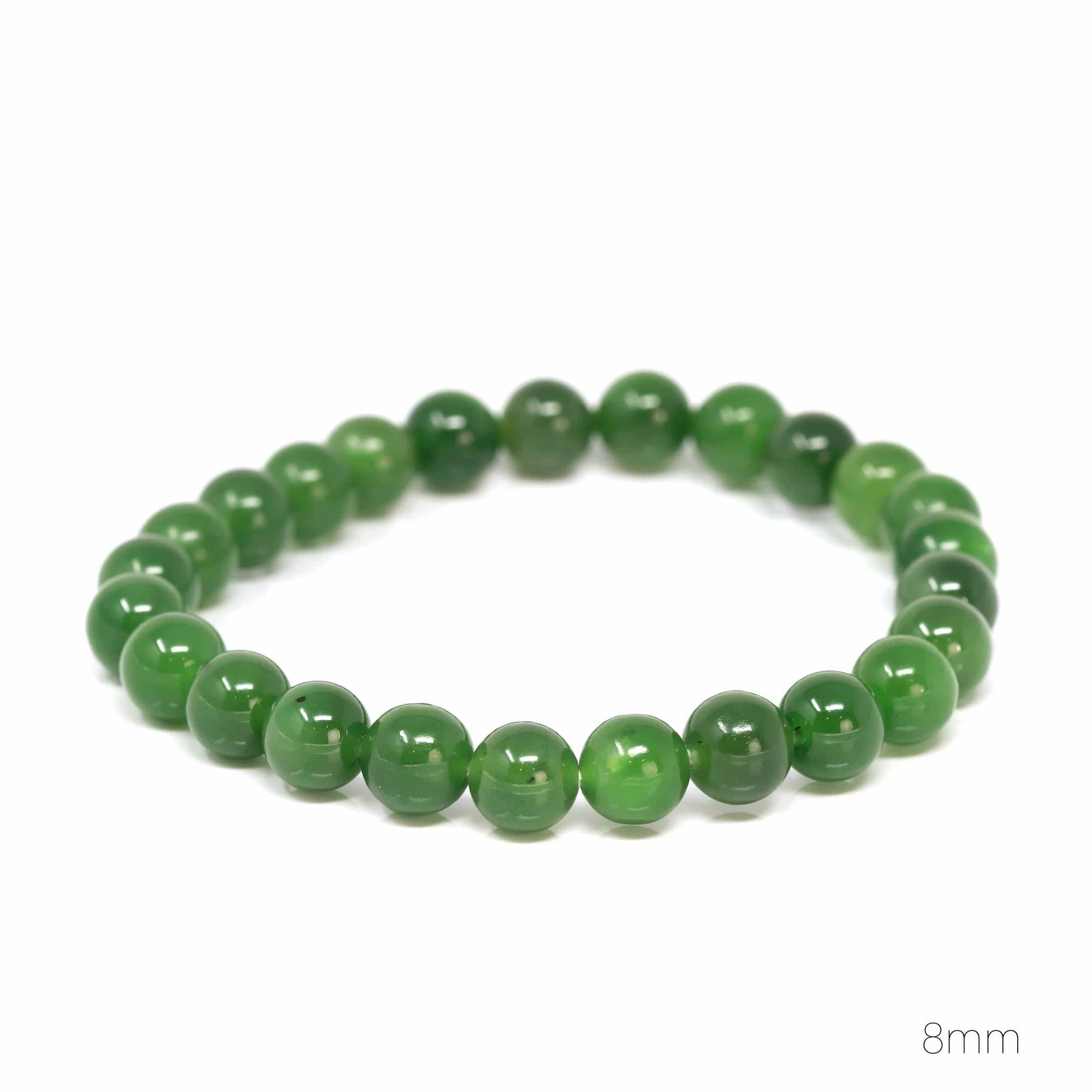 Baikalla Jewelry jade beads bracelet Baikalla Genuine Green Nephrite Jade Round Beads Bracelet Bangle ( 8mm & 9.5mm)