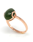 Baikalla Jewelry Silver Jade Ring Baikalla™ "Lucky Jade" Rose Gold Plated Sterling Silver Nephrite Green Jade Ring