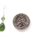 Baikalla Jewelry Silver Gemstone Earrings Baikalla™ "Classic Tear Drop" Sterling Silver Genuine Nephrite Green Jade Dangle Earrings