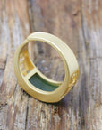 Baikalla Jewelry Jade Ring Baikalla™ "Classic Signet" Gold Plated Sterling Silver Real Green Jade Classic Men's Ring