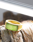 Baikalla Jewelry Jade Ring Baikalla™ "Classic Signet" Gold Plated Sterling Silver Real Green Jade Classic Men's Ring