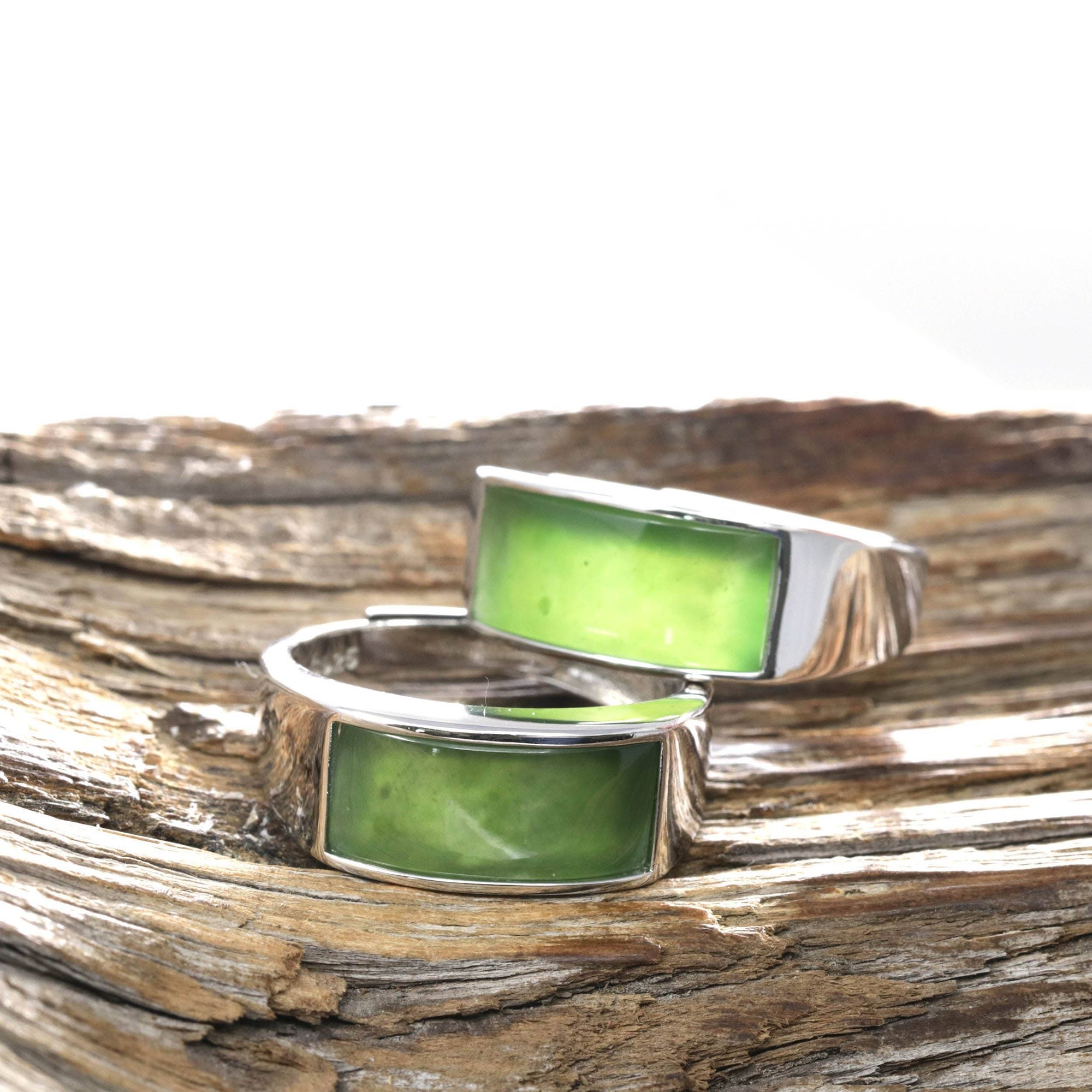 Baikalla Jewelry Jade Ring Baikalla™ &quot;Signature Signet&quot; Sterling Silver Real Green Nephrite Jade Classic Men&#39;s Ring