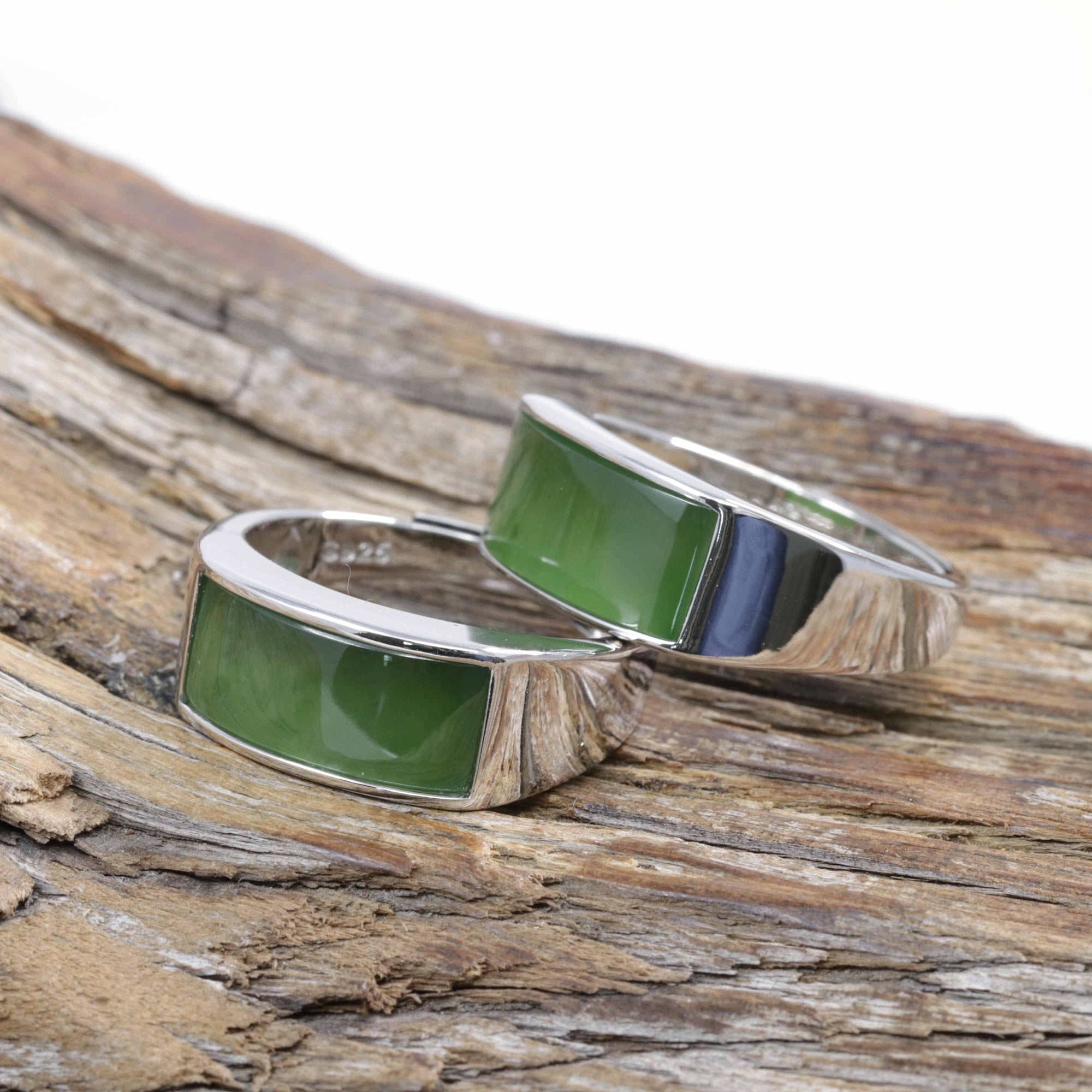 Baikalla Jewelry Jade Ring Baikalla™ "Signature Signet" Sterling Silver Real Green Nephrite Jade Classic Men's Ring