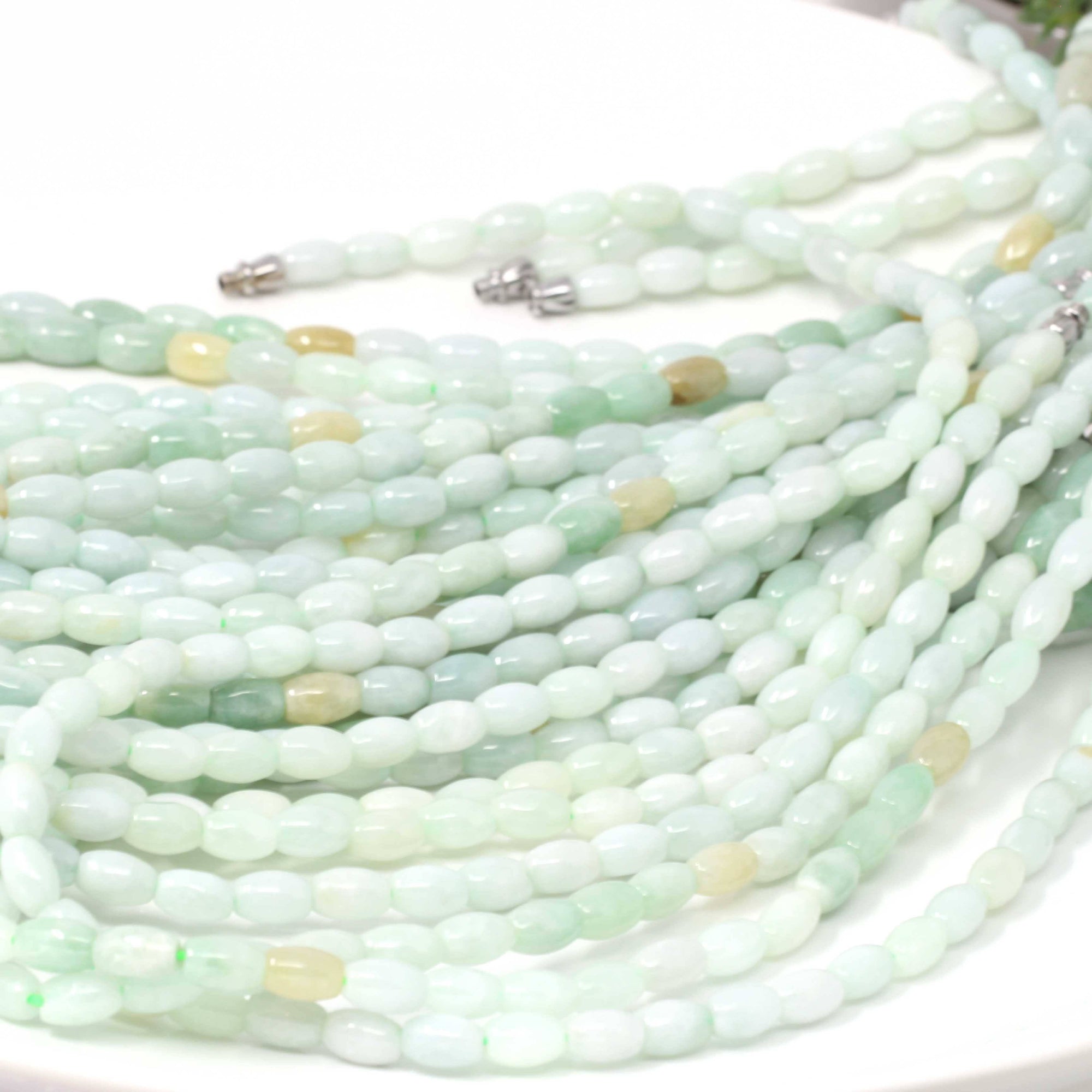 Baikalla Jewelry Genuine Jadeite Jade Beads Necklace 18 inch