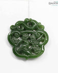 Baikalla Jewelry Jade Pendant Necklace Genuine HeTian Nephrite Green Jade Dragon Pendant Necklace