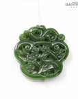 Baikalla Jewelry Jade Pendant Necklace Genuine HeTian Nephrite Green Jade Dragon Pendant Necklace