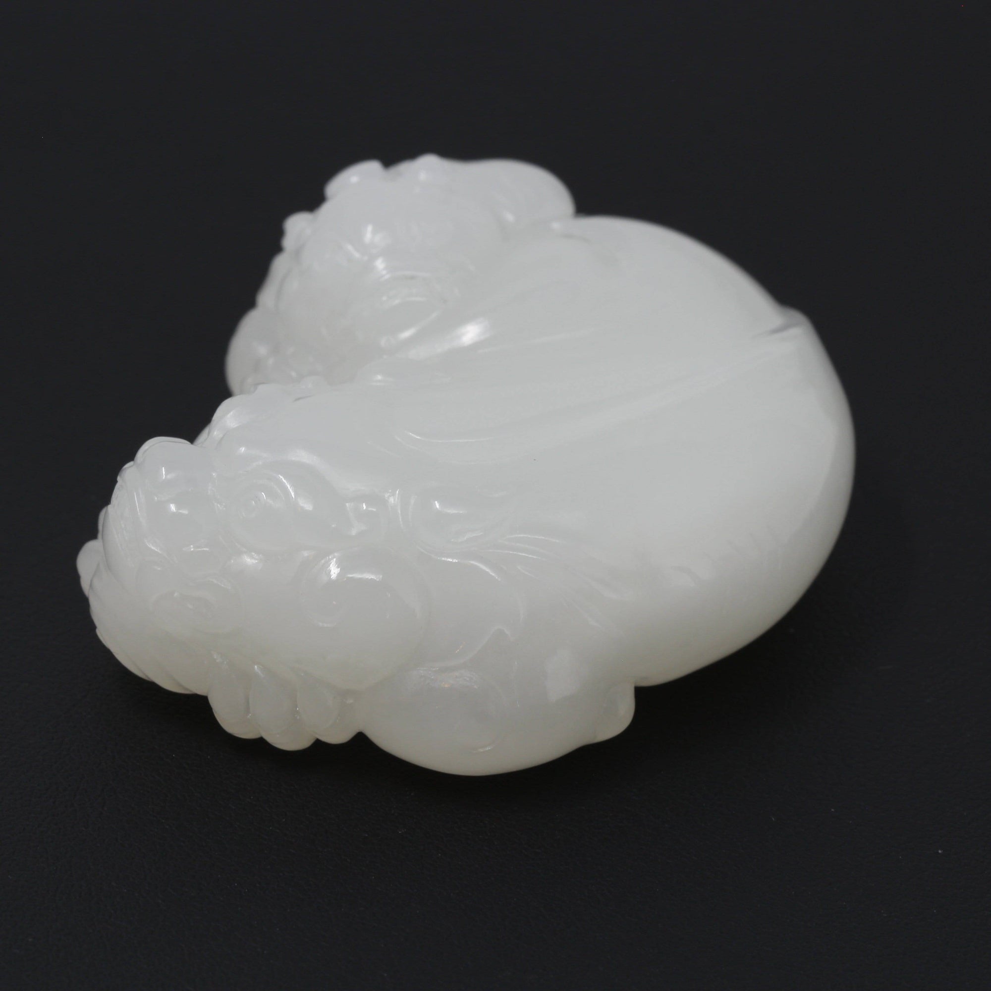 Baikalla Jewelry white jade carving Pi Xiu Genuine HeTian White Nephrite &quot;Mutton Fat &quot;Jade  Pendant Necklace