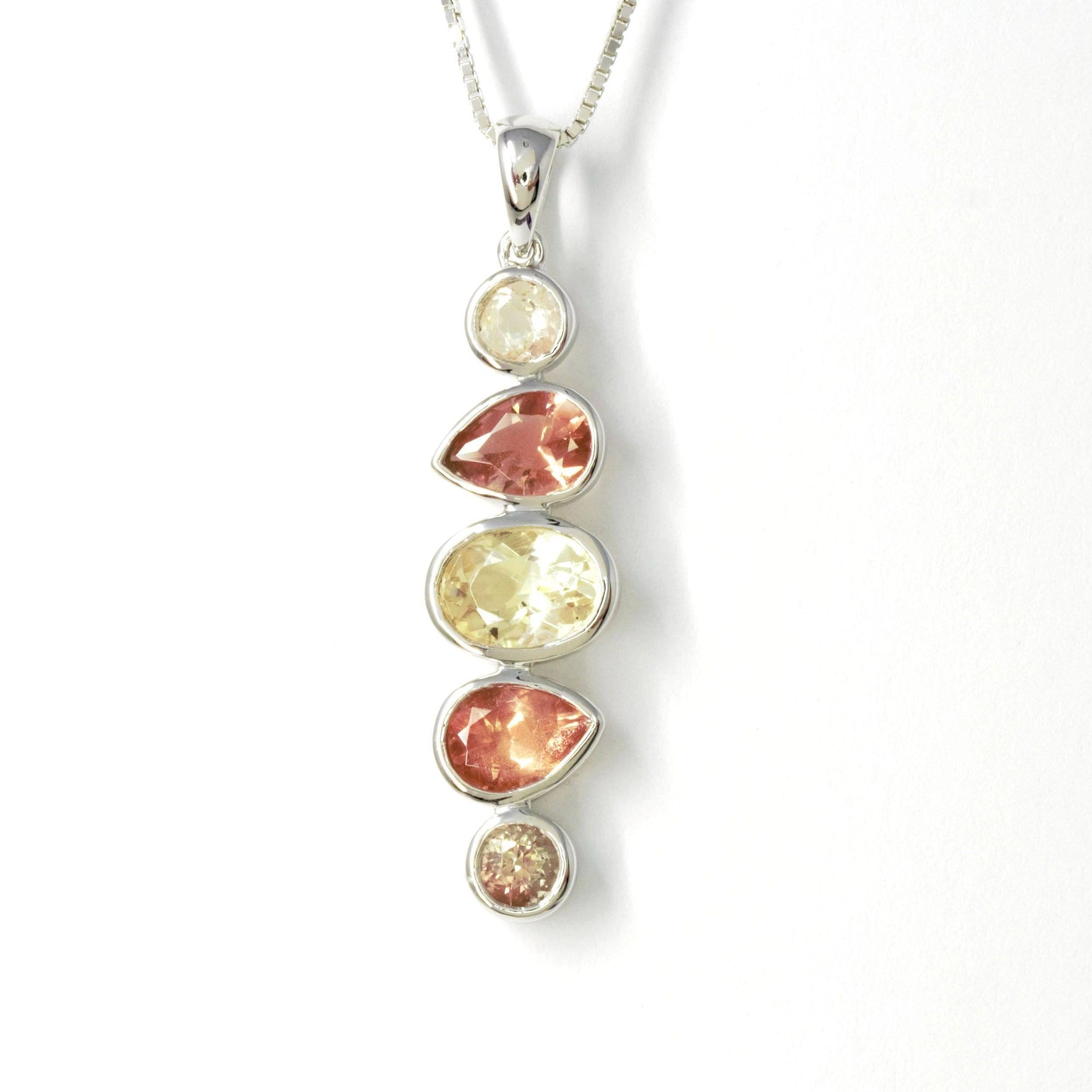 Baikalla Jewelry Gold Gemstone Necklace Baikalla™ &quot;Savannah&quot; 14k Gold Natural  5 Oregon Sunstones Pendant Necklace