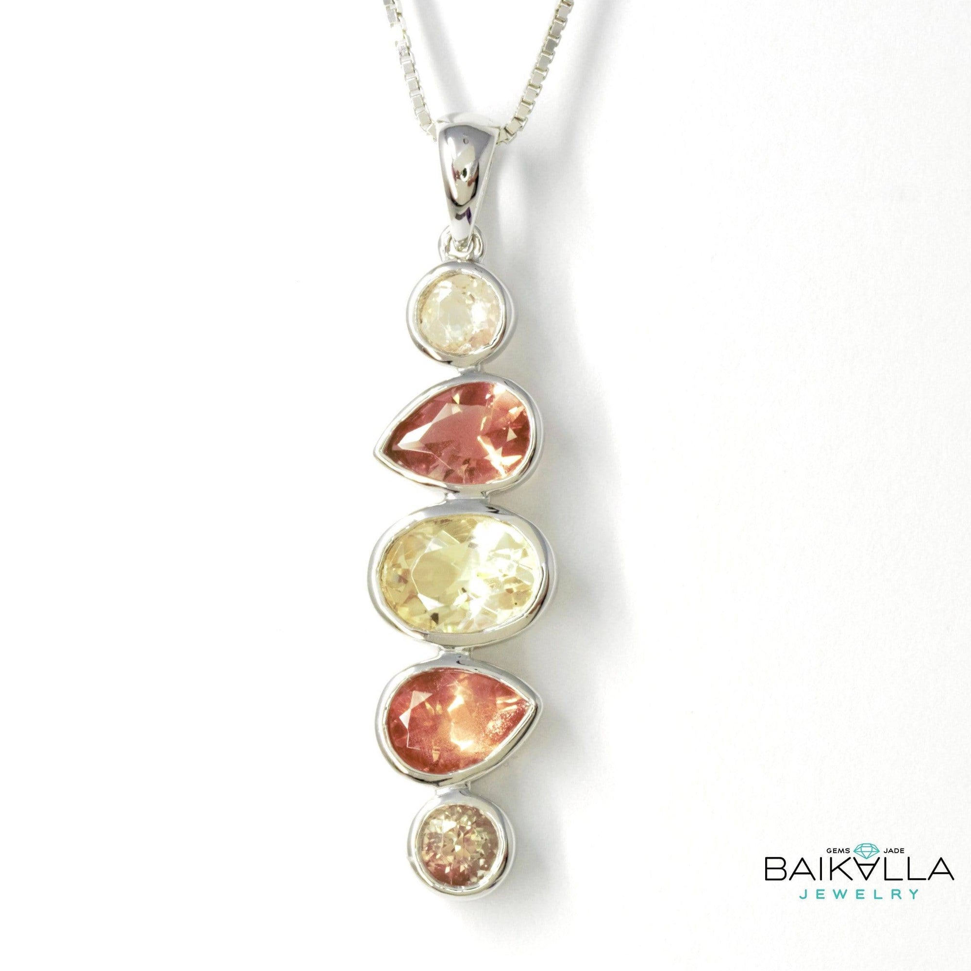 Baikalla Jewelry Gold Gemstone Necklace Pendant Onl;y Baikalla™ &quot;Savannah&quot; 14k Gold Natural  5 Oregon Sunstones Pendant Necklace