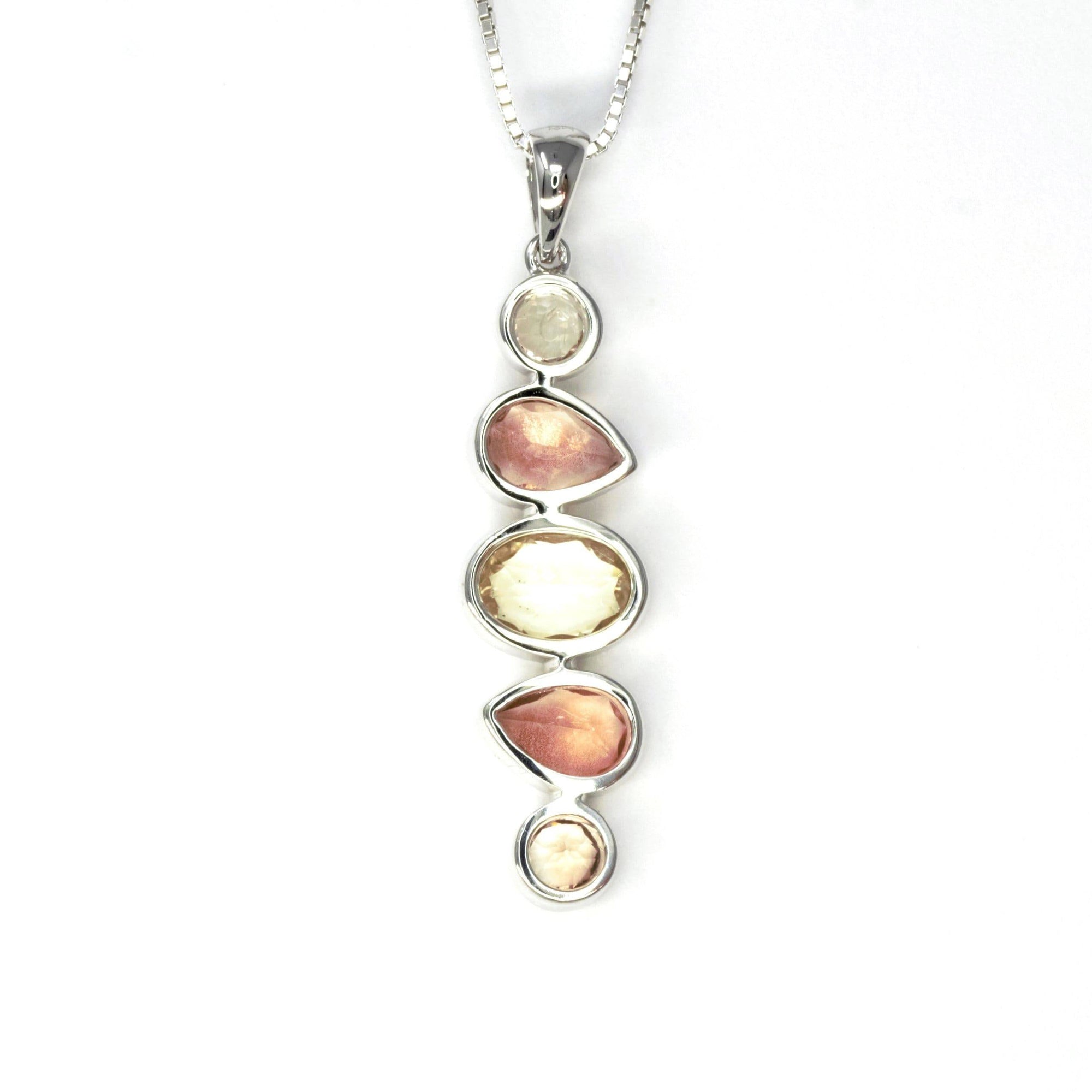 Baikalla Jewelry Gold Gemstone Necklace Baikalla™ "Savannah" 14k Gold Natural  5 Oregon Sunstones Pendant Necklace