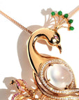 Baikalla Jewelry Gold Jadeite Necklace "Genuine Burmese Jadeite Phoenix" Baikalla Jewelry Signature Neck-Piece