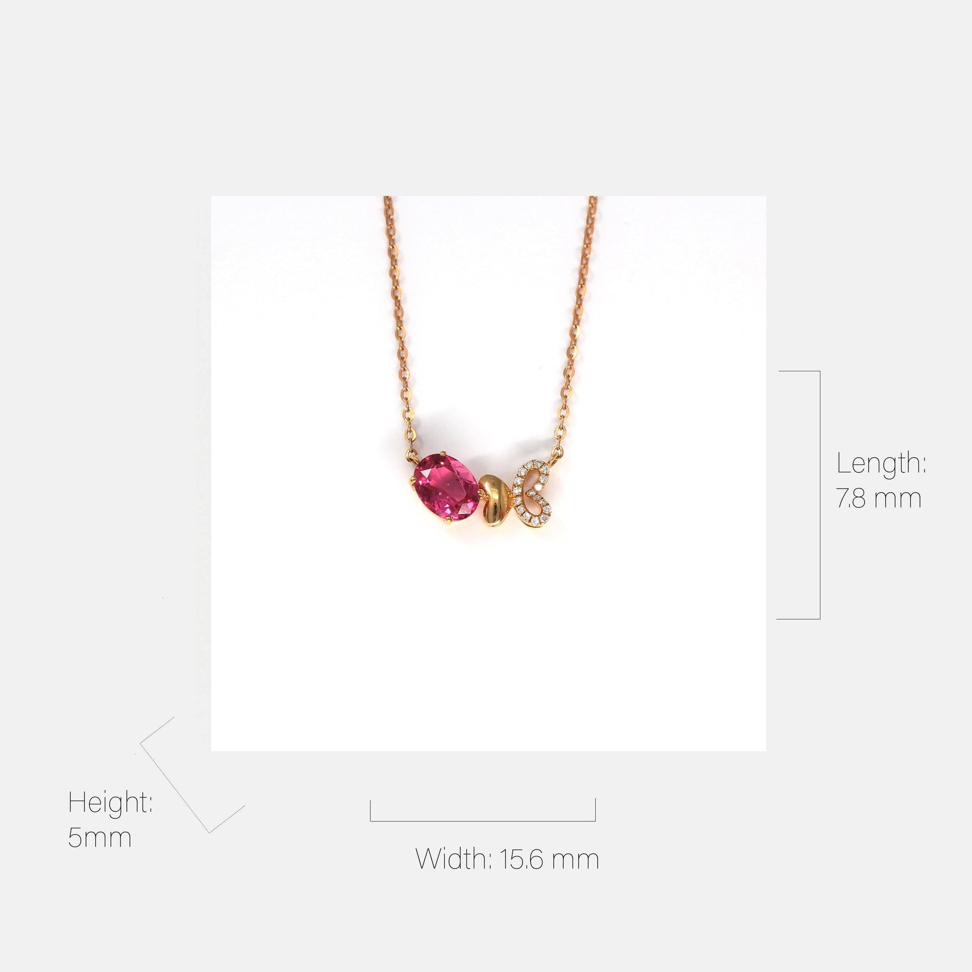 Baikalla Jewelry Gemstone Pendant Necklace Baikalla™ "Butterfly Tourmaline" 18K Rose Gold Baby Pink Tourmaline & 1/5 CTW Diamond Pendant Necklace