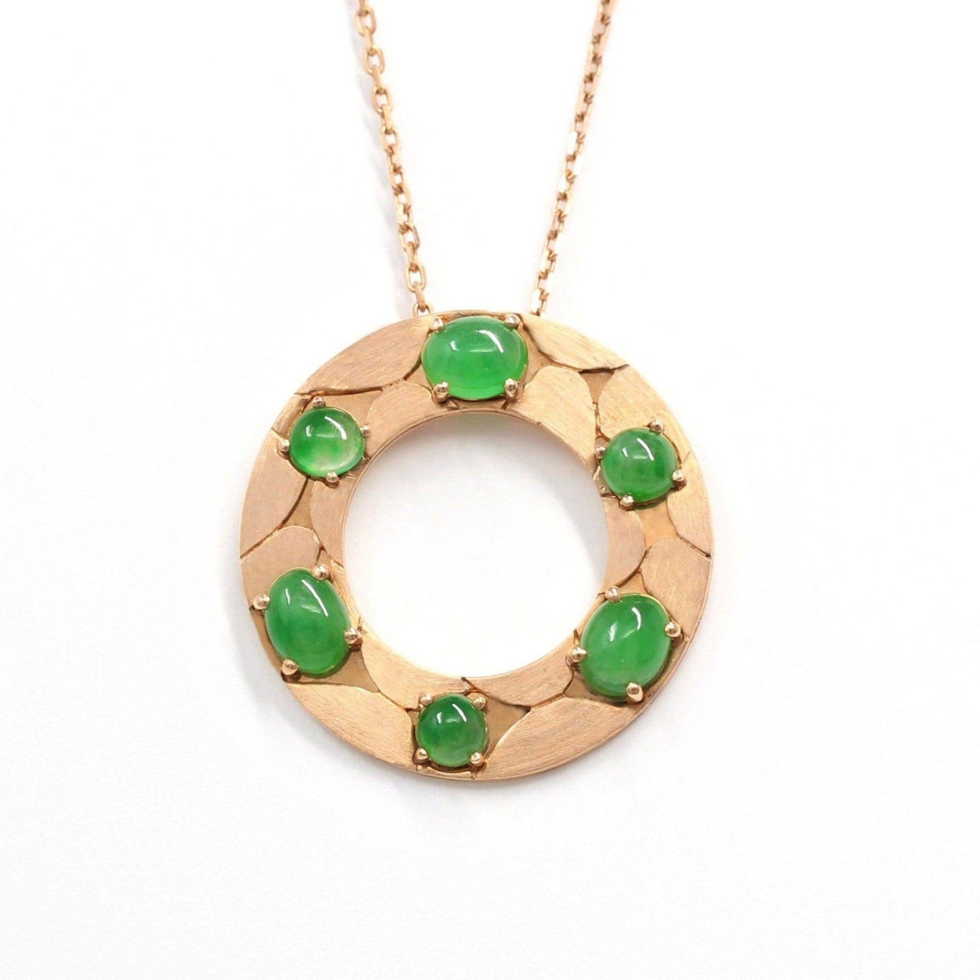 Baikalla Jewelry God Jadeite Necklace Baikalla™ "Alexandra" 14k Rose Gold & Genuine Imperial Jadeite Pendant Necklace