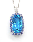 Baikalla Jewelry Gemstone Pendant Necklace 18k White Gold Topaz Pendant Necklace