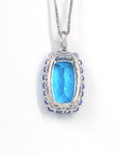 Baikalla Jewelry Gemstone Pendant Necklace 18k White Gold Topaz Pendant Necklace