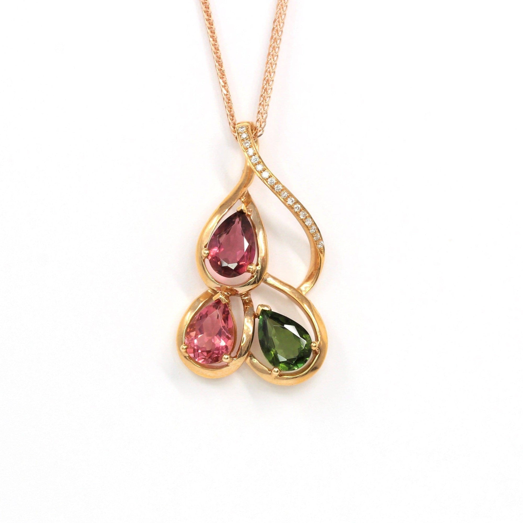 Baikalla Jewelry Gemstone Pendant Necklace Baikalla™ 18k Rose Gold & Natural Tourmaline Pendant Necklace