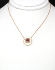 Baikalla Jewelry Gemstone Pendant Necklace Baikalla™ 18K Rose Gold & Ruby Diamond Evil Eyes Pendant Necklace (4 in 1)