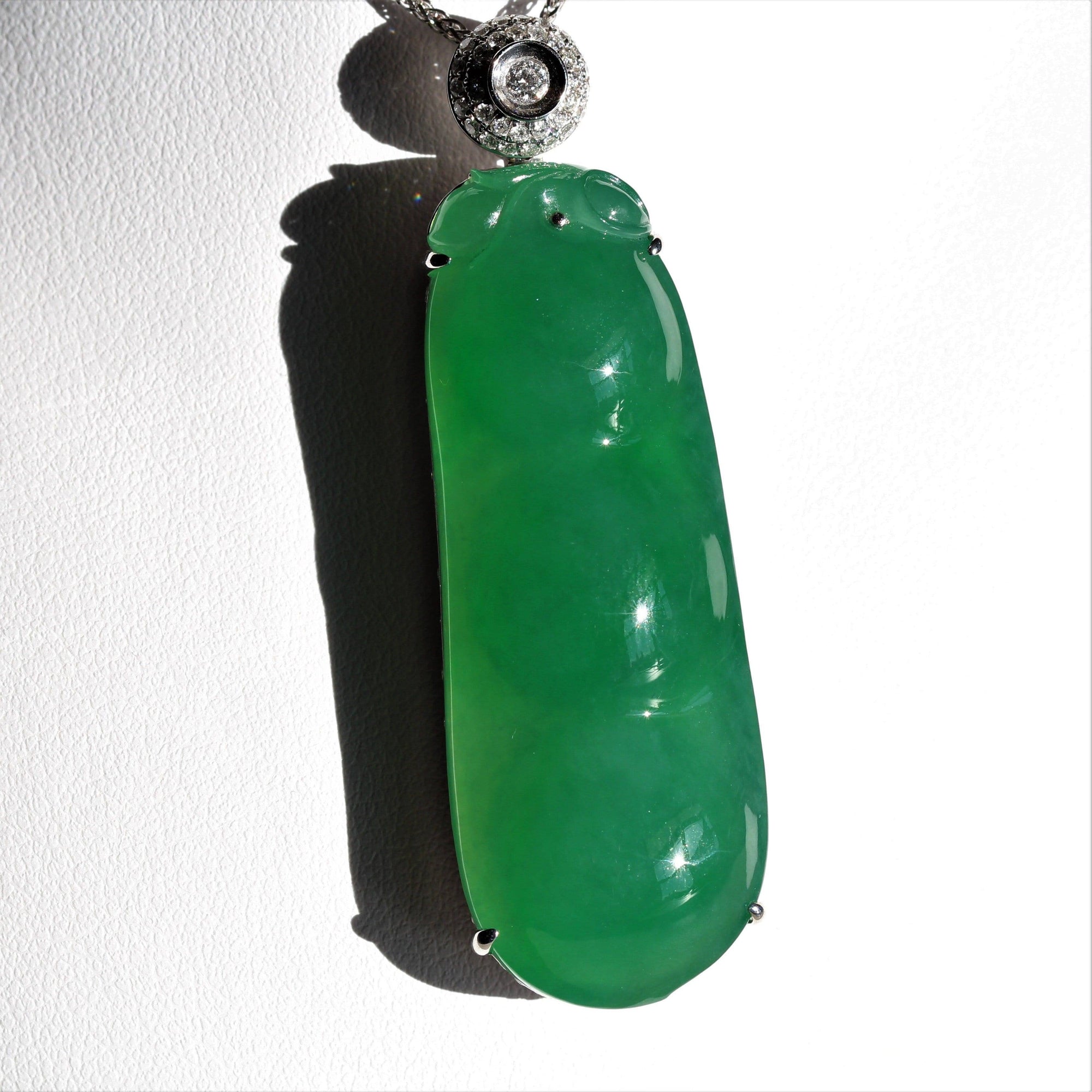 Baikalla Jewelry God Jadeite Necklace "Lucky Green Pea" High End Imperial Jadeite Baikalla Jewelry Signature Pendant