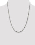 Baikalla Jewelry 14K Yellow Gold Pendant Sterling Silver 3 mm Solid Diamond-cut Rope Chain with Lobster Clasp