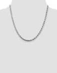 Baikalla Jewelry 14K Yellow Gold Pendant Sterling Silver 4 mm Solid Diamond-cut Rope Chain with Lobster Clasp