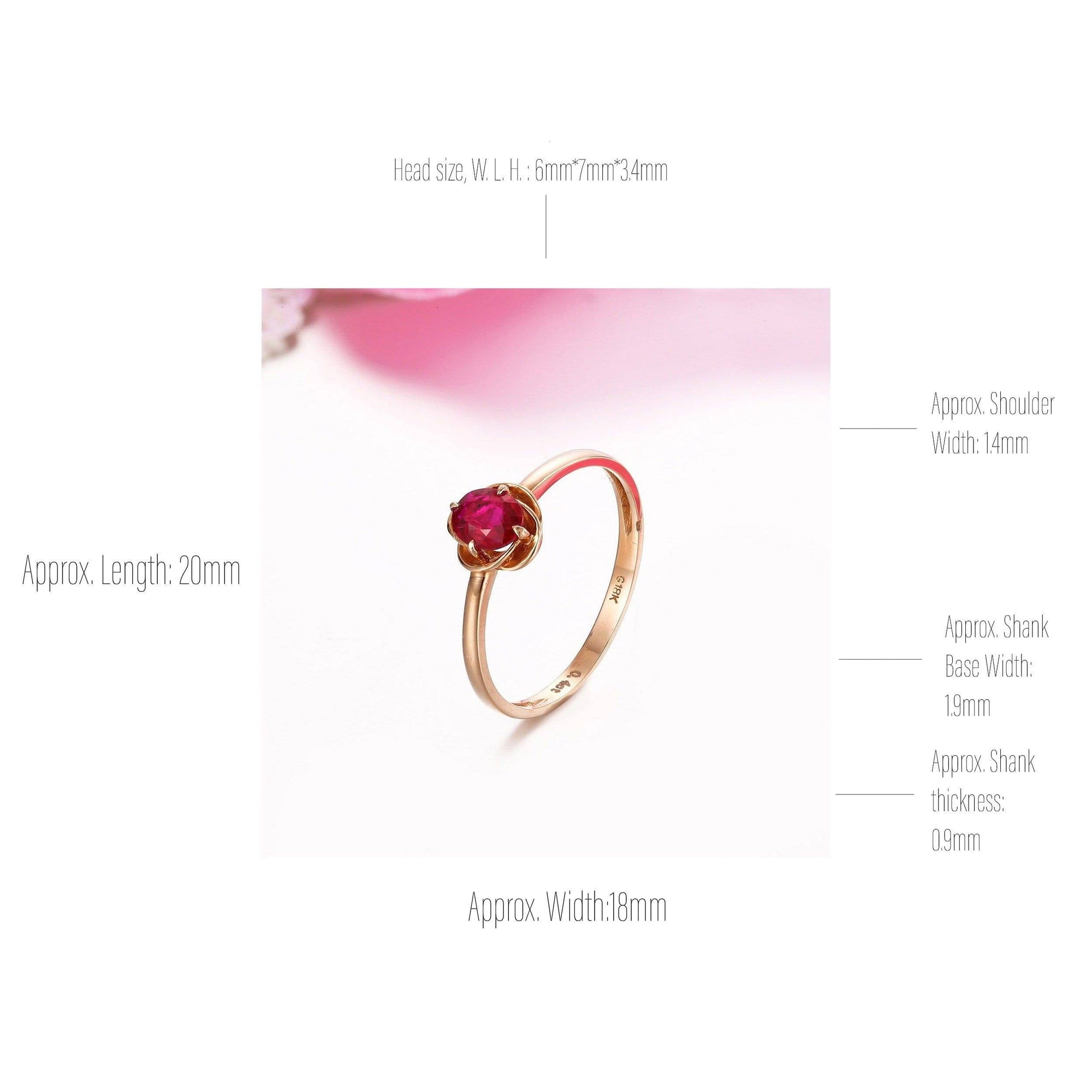 Baikalla Jewelry Gold Ruby Ring Baikalla™ 18k Rose Gold &amp; Natural A 2/5 Ruby Ring with Diamonds