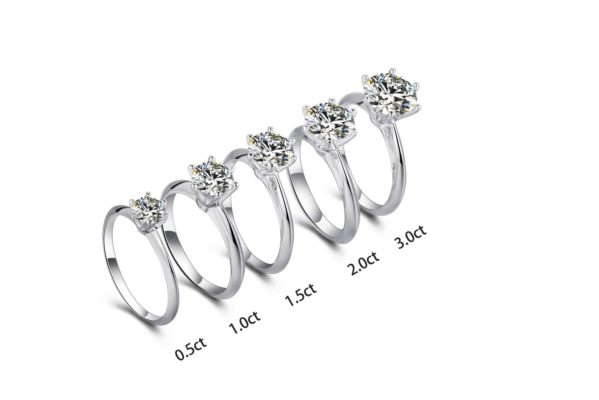 Baikalla Sterling Silver Moissanite Ring Baikalla™ &quot;Amelia&quot; Sterling Silver Moissanite 5 CT Luxury  6 Prong Promise Ring