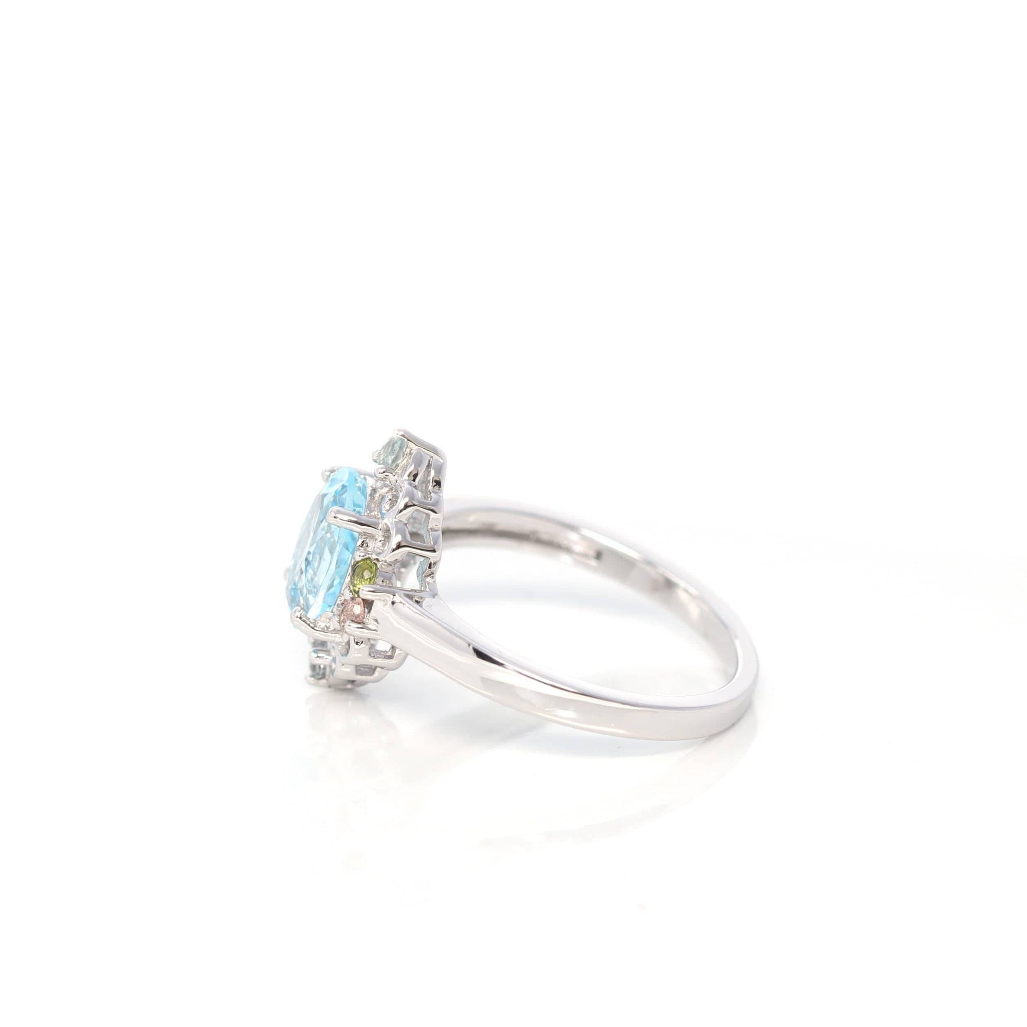 Baikalla Jewelry Gemstone Ring Baikalla™ Sterling Silver Sky Blue Topaz Ring With Tourmaline