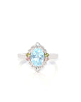 Baikalla Jewelry Gemstone Ring Baikalla™ Sterling Silver Sky Blue Topaz Ring With Tourmaline