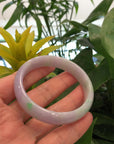 Genuine Burmese Lavender & Green Jadeite Jade Bangle Bracelet (56.62 mm) 