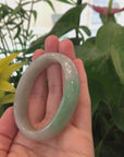 Baikalla Genuine Burmese Green Jadeite Jade Oval Bangle (55.24 mm) 