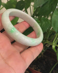 Baikalla™ "Classic Bangle" Genuine Burmese Green Jadeite Jade Bangle Bracelet (58.5 mm) 